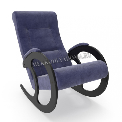 Кресло-качалка Модель 3 (Венге/Ткань синяя Verona Denim Blue)