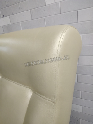 Кресло для отдыха Модель 41 без лозы (Венге/Экокожа бежевая Орегон перламутр 106) 