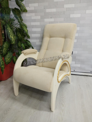 Кресло для отдыха Модель 41 с лозой (Дуб шампань/Ткань ваниль Verona Vanilla)