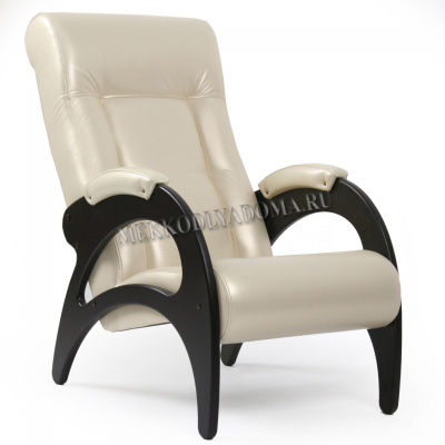 Кресло для отдыха Неаполь Модель 9 без лозы (Венге-эмаль/Экокожа Бежевый Oregon Perlamutr 106)