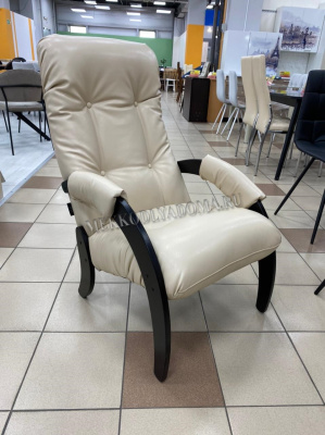 Кресло для отдыха Модель 61 (Венге/Экокожа бежевая Polaris Beige)