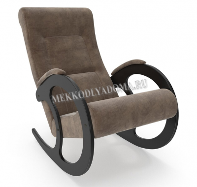 Кресло-качалка Неаполь Модель 3 (Венге-эмаль/Ткань коричневый Verona Brown)