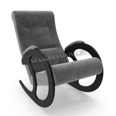 Кресло-качалка Неаполь Модель 3 (Венге-эмаль/Ткань серый Verona Antrazite Grey)