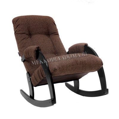 Кресло-качалка Консул Модель 67 (Венге-эмаль/Ткань коричневый Malta 17)