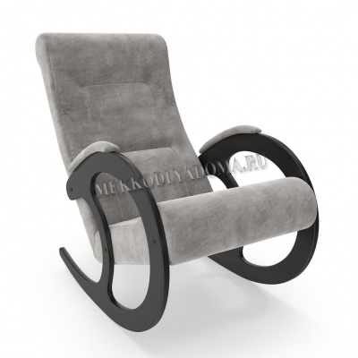 Кресло-качалка Неаполь Модель 3 (Венге-эмаль/Ткань Светло-серый Verona Light Grey)